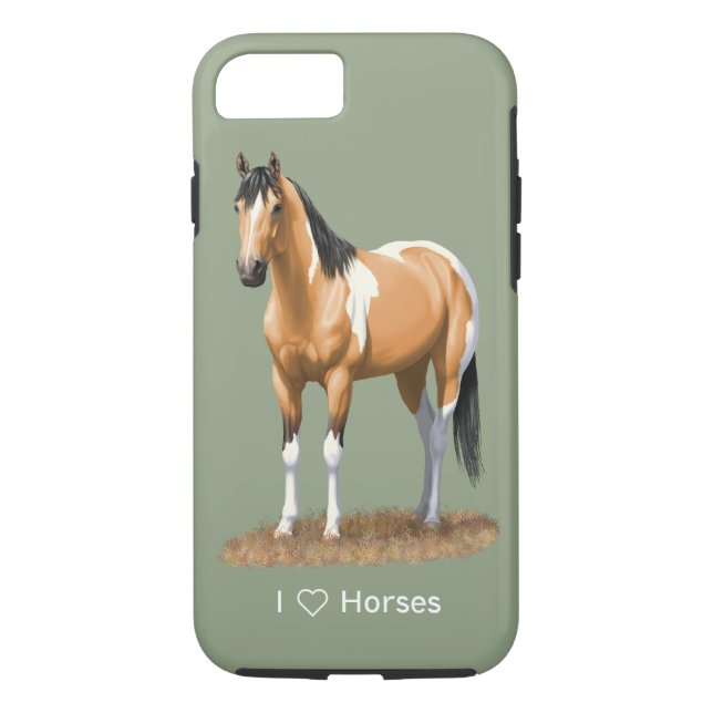 Buckskin Pinto Dun Paint Horse Staillion Case-Mate iPhone Hülle (Rückseite)