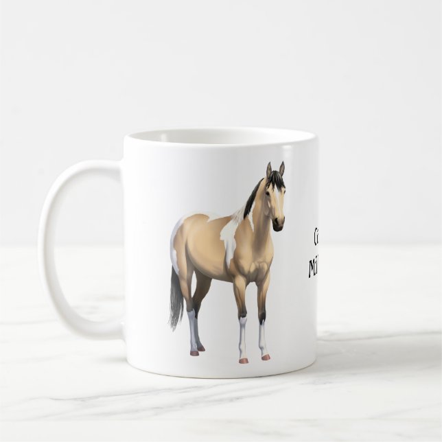 Buckskin Pinto Dun Paint Horse Staillion Kaffeetasse (Links)