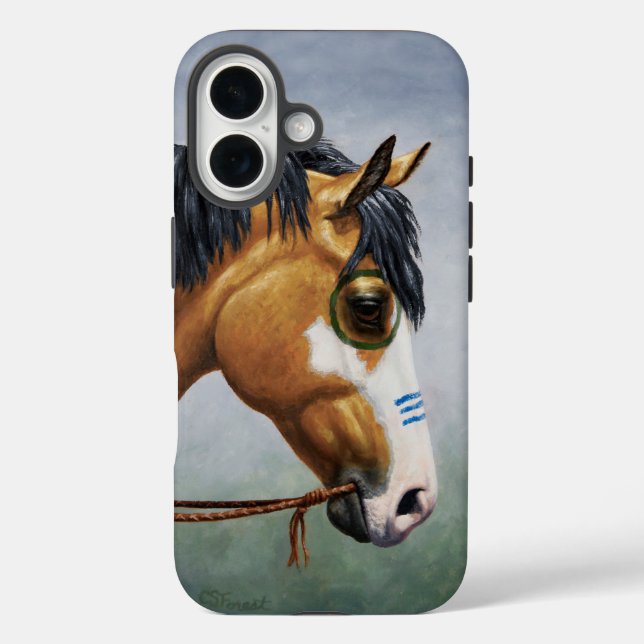 Buckskin Pinto Indianerpferd Case-Mate iPhone Hülle (Rückseite)