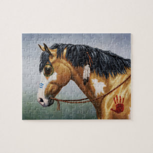 Buckskin Pinto Indianerpferd Puzzle
