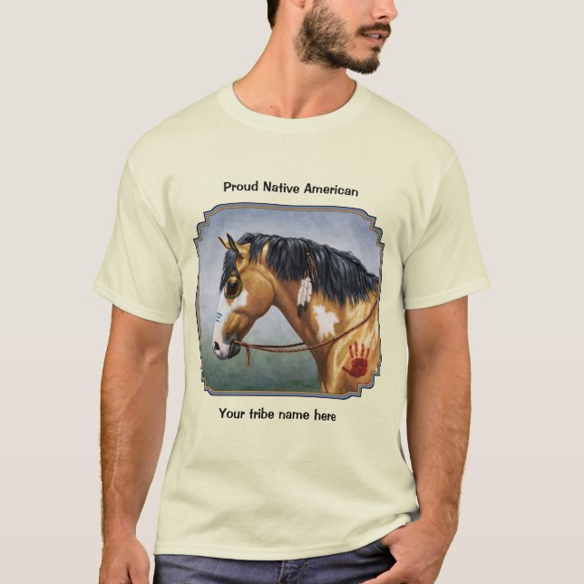 Buckskin Pinto Indianerpferd T-Shirt (Vorderseite)