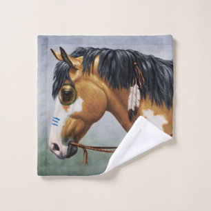 Buckskin Pinto Indianerpferd Waschlappen