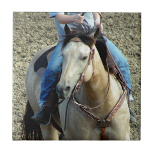 Buckskin Rodeo Horse Fliese