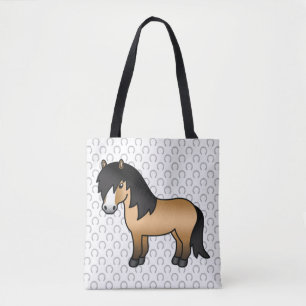 Buckskin Shetland Pony Niedlicher Cartoon Illustra