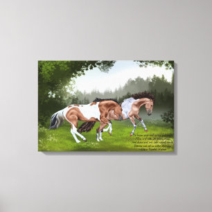 Buckskin-Tobiano-Paint-Horses Leinwanddruck