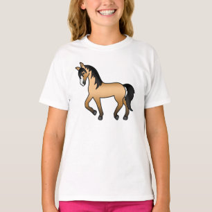 Buckskin Trotting Horse Niedlicher Cartoon Illustr T-Shirt