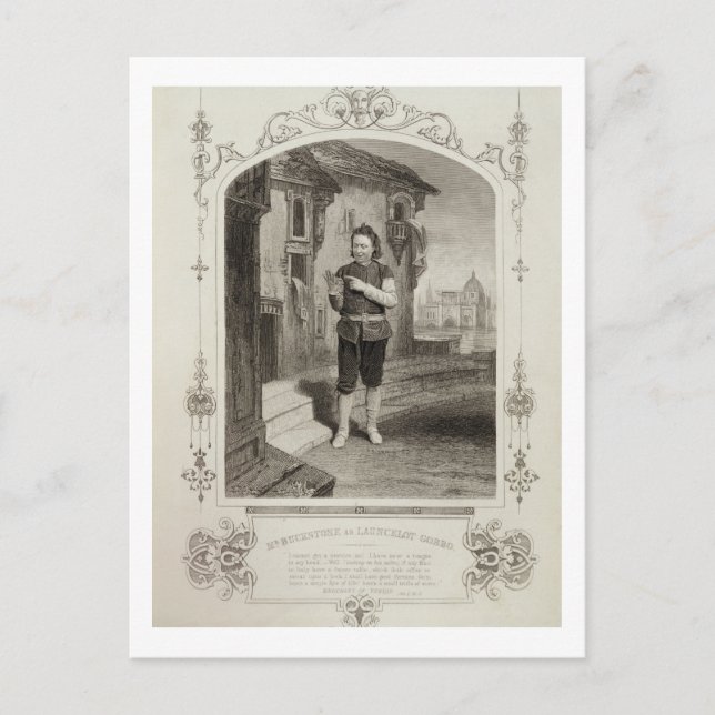 Buckstone as Lancelot Gobbo, Act II Scene 2, in Postkarte (Vorderseite)