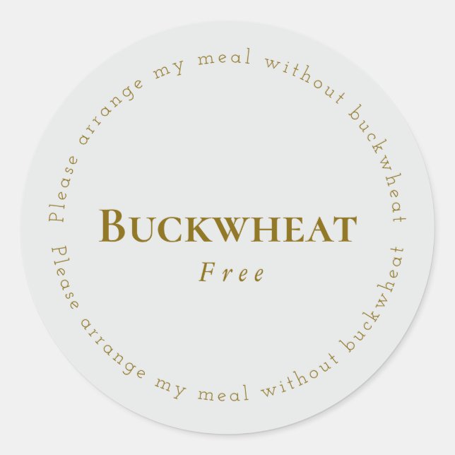 Buckwheat-Free Request Sticker, Light-gray - Brown Runder Aufkleber (Vorderseite)