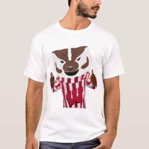 Bucky Badger Cartoon Zeichnend T-Shirt