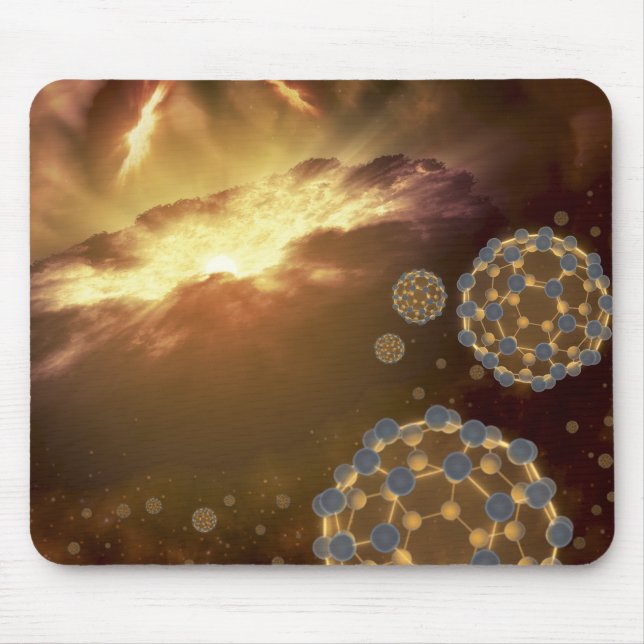 Buckyballs im interstellaren Raum schweben Mousepad (Vorne)