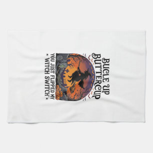 Bucle Up Buttercup Hexen Schalter Halloween Besen  Geschirrtuch