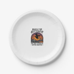 Bucle Up Buttercup Hexen Schalter Halloween Besen  Pappteller