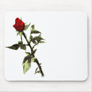 Bud der bestraften rote Rose Mousepad