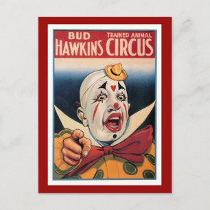 Bud Hawkins Vintage Zirkus Postkarte