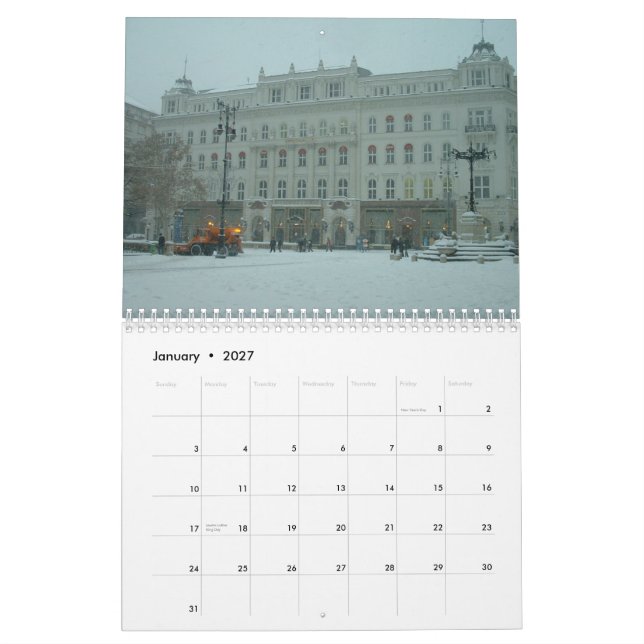 Budapest 2011 kalender (Jan 2027)