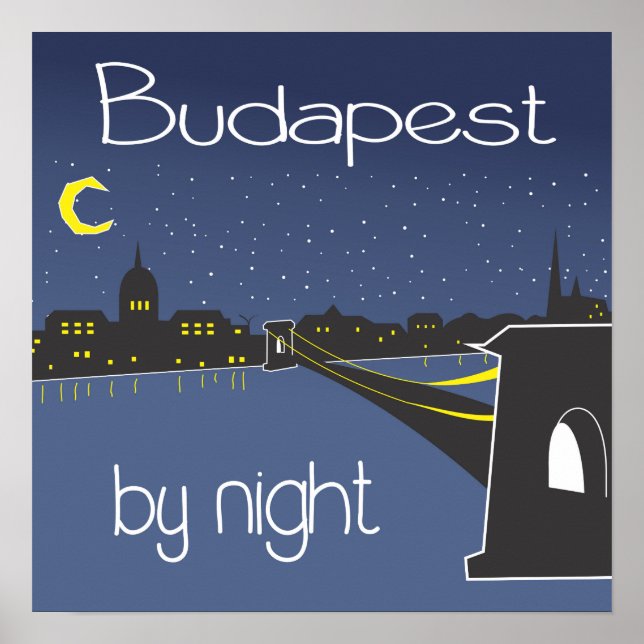 Budapest Abends Budapester Poster (Vorne)