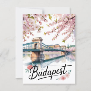 Budapest Aquarellfarbe Postkarte