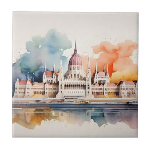 Budapest Aquarellkunst Fliese