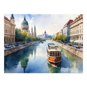 Budapest Aquarellkunst Fotodruck