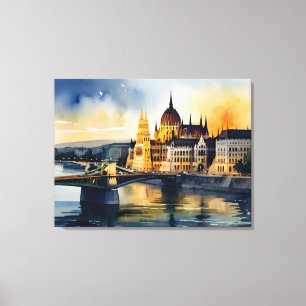 Budapest Aquarellkunst Leinwanddruck