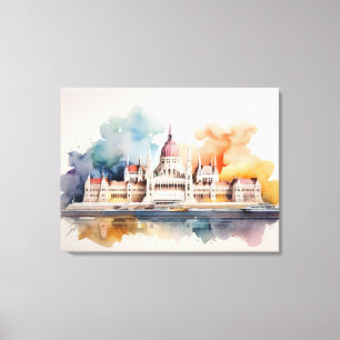 Budapest Aquarellkunst Leinwanddruck