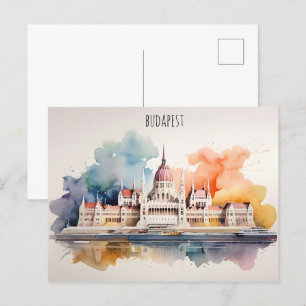 Budapest Aquarellkunst Postkarte