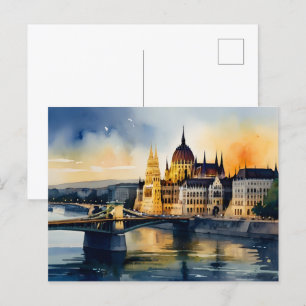 Budapest Aquarellkunst Postkarte