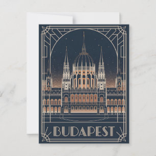 Budapest art Deko Vintag Postkarte
