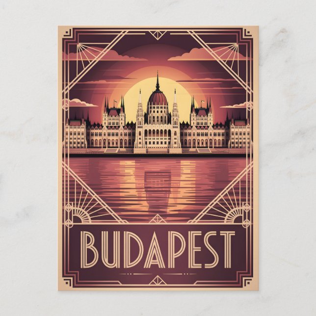 Budapest art Deko Vintag Postkarte (Vorderseite)