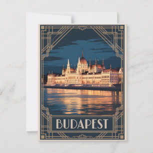 Budapest art Deko Vintag Postkarte