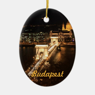 Budapest, Banken des Donau bis zum Nacht Keramik Ornament
