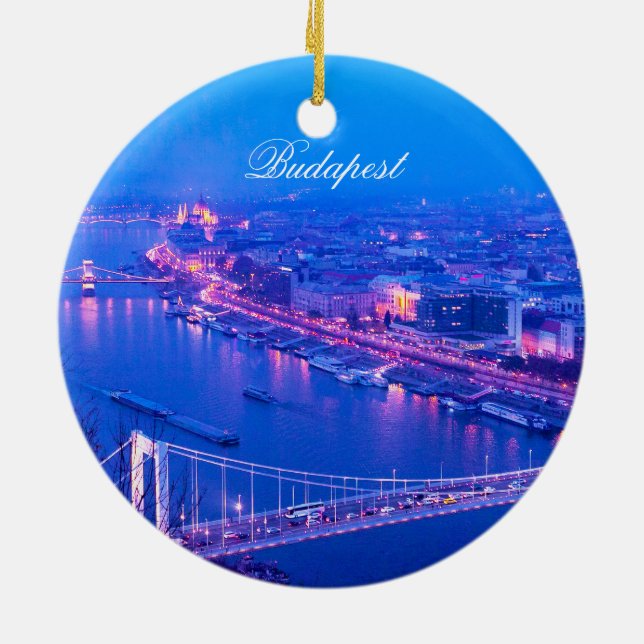Budapest bis zum Nacht Keramik Ornament (Hinten)