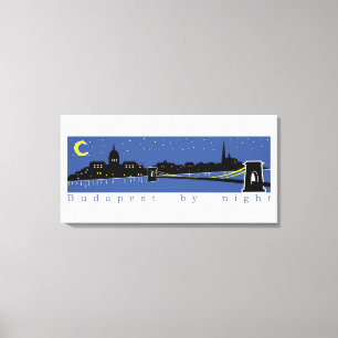 Budapest By Night, Ungarn, magyar Leinwanddruck