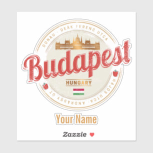 Budapest Design Ungarn Vintages Parlament Aufkleber