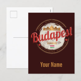 Budapest Design Ungarn Vintages Parlament Feiertagspostkarte