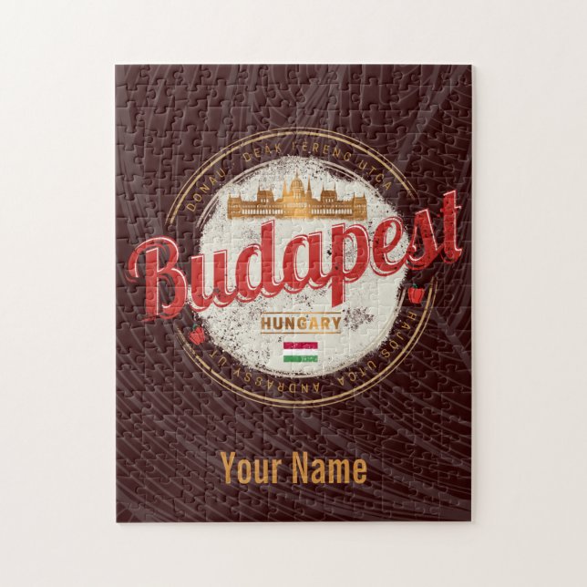 Budapest Design Ungarn Vintages Parlament Puzzle (Vertikal)