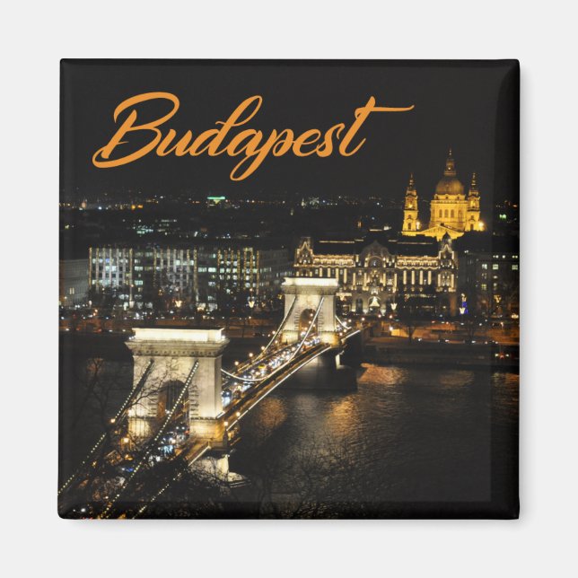 Budapest, die Kettenbrücke vom Buda Schloss Magnet (Vorne)
