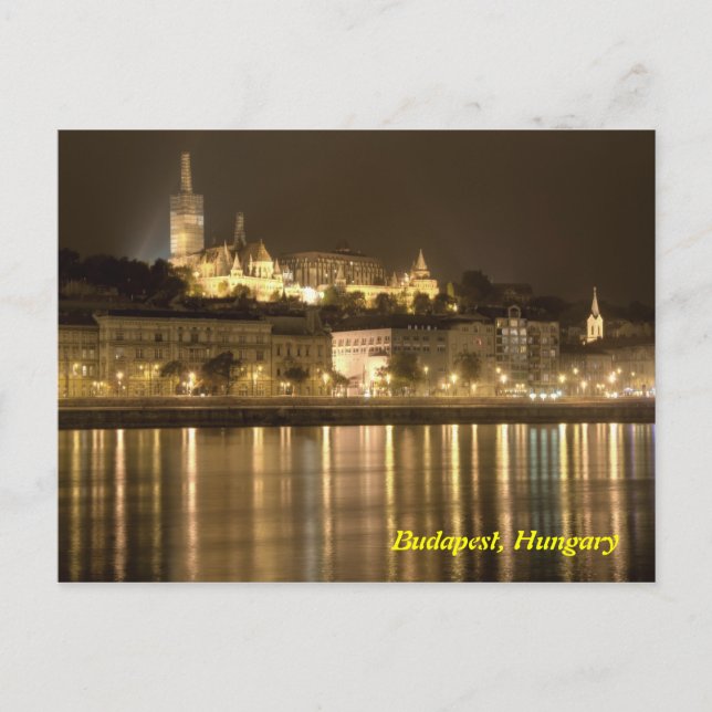 Budapest durch Nachtpostkarte Postkarte (Vorderseite)