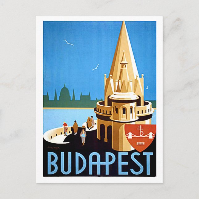 Budapest, Fischerbastion, Jahrgangsreise Postkarte (Vorderseite)