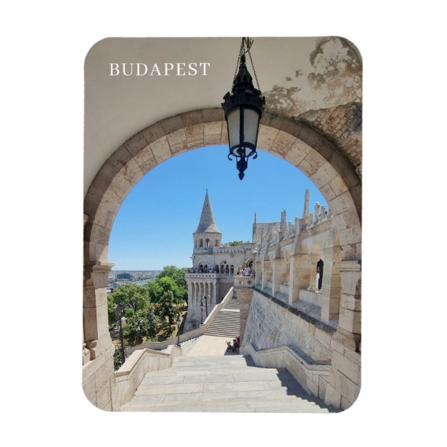 Budapest Fisherman's Bastion gerahmter Ansichtsmag Magnet (Vertikal)