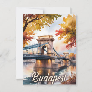 Budapest Herbstwasserfarbe Postkarte
