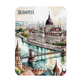 Budapest Hungary Parliament Danube River Skyline Magnet