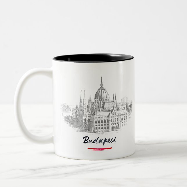 Budapest - Hungary - Parliament Zweifarbige Tasse (Links)