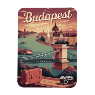 Budapest hungrige Reise Vintag elizabeth bridge Magnet