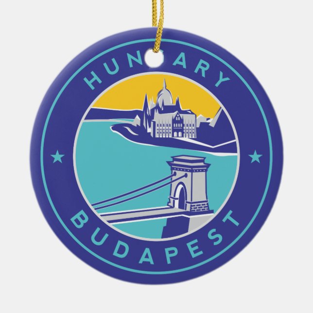 Budapest Keramik Ornament (Vorne)