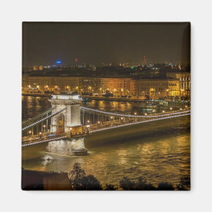 Budapest Kettenbrücke bei Nacht Magnet
