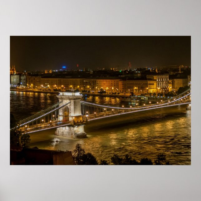 Budapest Kettenbrücke Poster (Vorne)