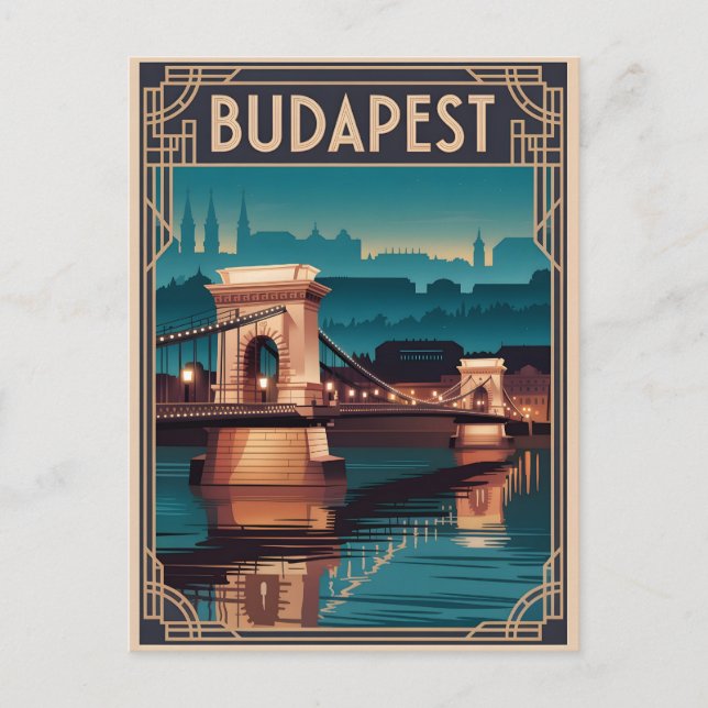 Budapest Kettenbrücke Postkarte (Vorderseite)