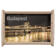 Budapest Kettenbrücke Ungarn Retro Night Vintag