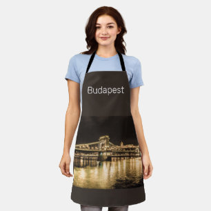 Budapest mit Kettenbrücke Vintage Panorama Schürze